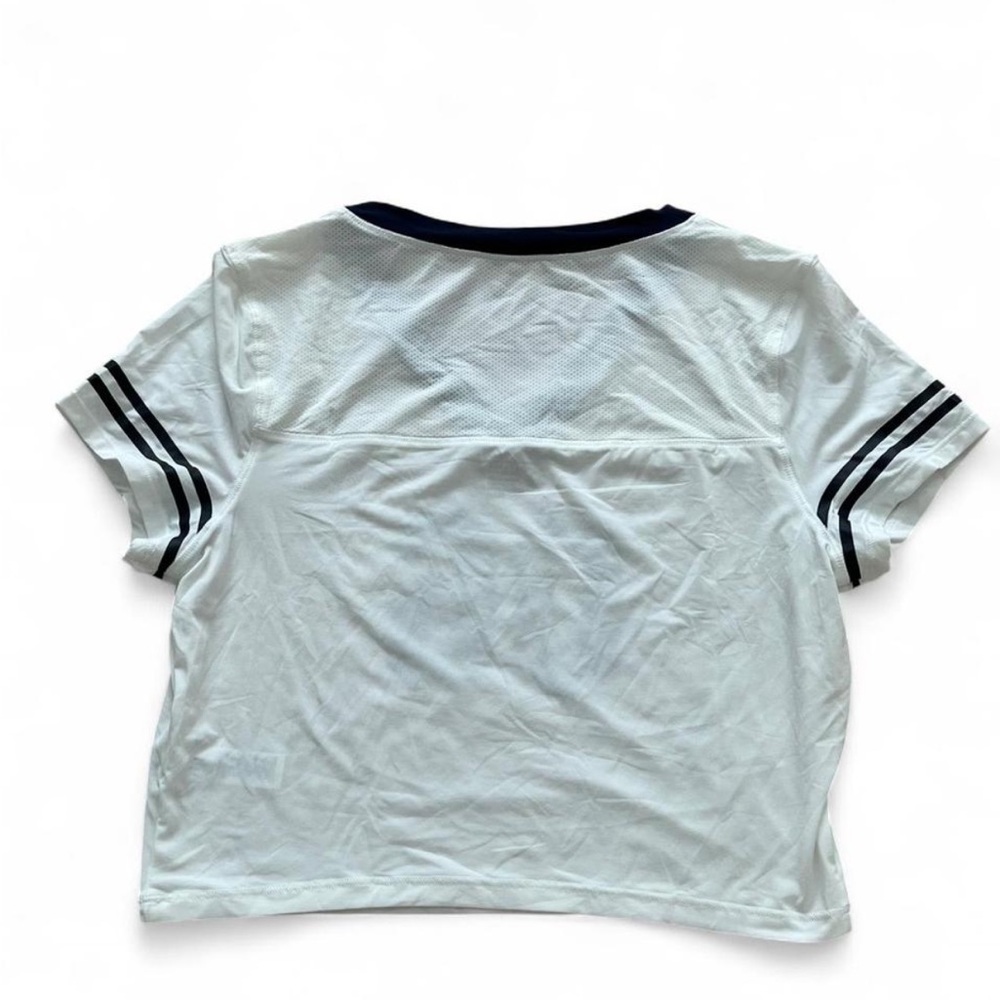 NWT OFFLINE by Aerie Cropped Jersey V-Neck Top XS Sporty Varsity White - Picture 3 of 6